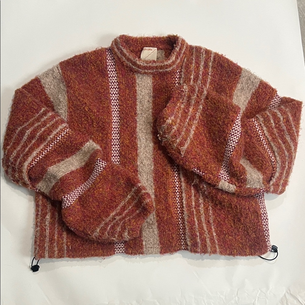 Cozy Kerisma Striped Rust & Beige Women’s Sweater